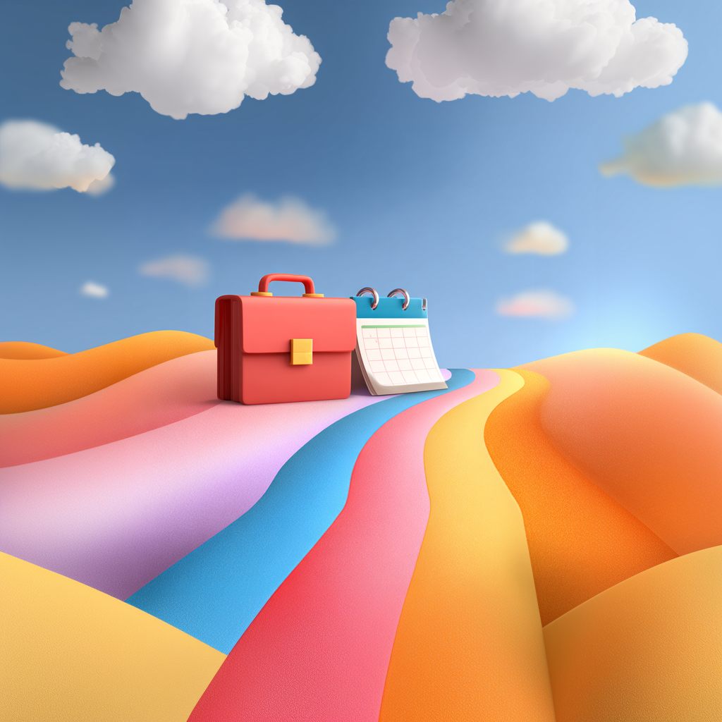 Animated illustration of a calendar and briefcase moving forward, representing the duty to mitigate after termination in Ontario